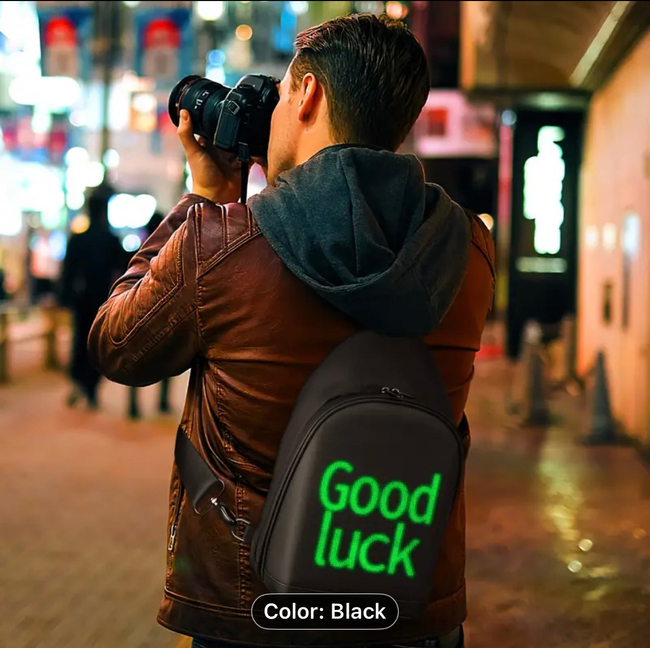 City Series Sling Bag       LED Crossbody Bag, Full Color Screen and Programmable DIY, Outdoor Advertising Travel Sling Backpack