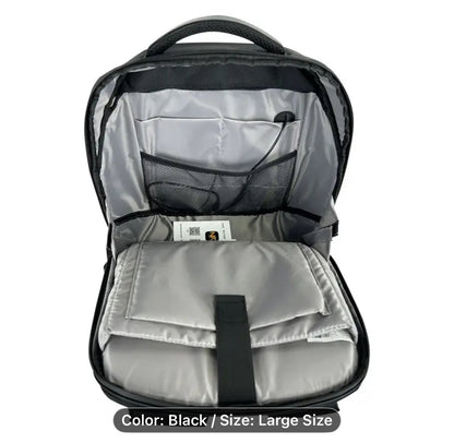Black LED City Series Backpack – Large 17” DIY Smart Pixel Display, USB Charging Laptop Bag